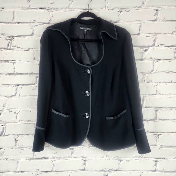 Lafayette 148 Blazer Women 16 100% Silk Combo Corpcore Professional  Classic - Picture 1 of 9